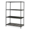 Industrial Wire Shelving, Four-shelf, 48w X 24d X 72h, Black Industrial Wire Shelving, Four-shelf, 48w X 24d X 72h, Black