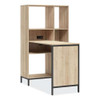 Turing Home Office Workstation With Integrated Bookcase And Power Center, 48.3" X 31.75" X 55.25", Desert Ash/black Turing Home Office Workstation With Integrated Bookcase And Power Center, 48.3" X 31.75" X 55.25", Desert Ash/black