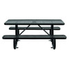 Expanded Steel Picnic Table, Rectangular, 72 X 62 X 29.5, Black Top, Black Base/legs