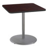 Cafe Table, 36w X 36d X 36h, Square Top/round Base, Mahogany Top, Gray Base Cafe Table, 36w X 36d X 36h, Square Top/round Base, Mahogany Top, Gray Base