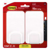 X-large Utility Hooks, Plastic, White, 15 Lb Capacity, 2 Hooks And 8 Strips/pack X-large Utility Hooks, Plastic, White, 15 Lb Capacity, 2 Hooks And 8 Strips/pack