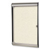 Silhouette 1 Door Enclosed Vinyl Bulletin Board With Satin Frame, 27.75" X 42.13", Ivory Surface, Black/satin Aluminum Frame Silhouette 1 Door Enclosed Vinyl Bulletin Board With Satin Frame, 27.75" X 42.13", Ivory Surface, Black/satin Aluminum Frame