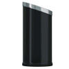 Beveled Open Top Trash Can, 15 Gal, Stainless Steel, Black