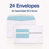 W-2 Gummed Seal Double-window Envelopes, Commercial Flap, Gummed Closure, 5.63 X 9, White, 24/pack