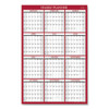 Classic Red Laminated Erasable Wall Calendar, 48 X 32, White/red/gray Sheets, 12-month (jan To Dec): 2026