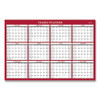 Classic Red Laminated Erasable Wall Calendar, 48 X 32, White/red/gray Sheets, 12-month (jan To Dec): 2026