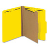 Bright Colored Pressboard Classification Folders, 1 Divider, Letter Size, Yellow, 10/box