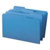 Colored File Folders, 1/3-cut Tabs: Assorted, Legal Size, 0.75" Expansion, Blue, 100/box