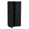Rough N Ready Storage Cabinet, Three-shelf, 33 X 18 X 66, Black Rough N Ready Storage Cabinet, Three-shelf, 33 X 18 X 66, Black