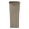 Untouchable Square Waste Receptacle, Plastic, 23 Gal, Beige Untouchable Square Waste Receptacle, Plastic, 23 Gal, Beige