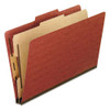 Four-, Six-, And Eight-section Pressboard Classification Folders, 1 Divider, Embedded Fasteners, Legal Size, Red, 10/box Four-, Six-, And Eight-section Pressboard Classification Folders, 1 Divider, Embedded Fasteners, Legal Size, Red, 10/box