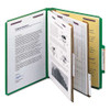 Six-section Pressboard Top Tab Classification Folders With Safeshield Fasteners, 2 Dividers, Letter Size, Green, 10/box Six-section Pressboard Top Tab Classification Folders With Safeshield Fasteners, 2 Dividers, Letter Size, Green, 10/box