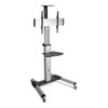Mobile Floor Stand For 32" To 70" Flat Panel Monitors, Tilt Range: -12 Deg To +5 Deg, 32.6" X 27.6" X 81.5", 110 Lb Capacity