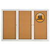 Enclosed Bulletin Board, Natural Cork/fiberboard, 48 X 36, Silver Aluminum Frame Enclosed Bulletin Board, Natural Cork/fiberboard, 48 X 36, Silver Aluminum Frame