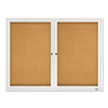 Enclosed Bulletin Board, Natural Cork/fiberboard, 48 X 36, Silver Aluminum Frame Enclosed Bulletin Board, Natural Cork/fiberboard, 48 X 36, Silver Aluminum Frame