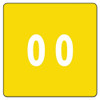 Numerical End Tab File Folder Labels, 0, 1.5 X 1.5, Yellow, 250/roll