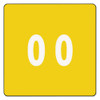 Numerical End Tab File Folder Labels, 0, 1.5 X 1.5, Yellow, 250/roll
