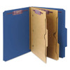 6-section Pressboard Top Tab Pocket-style Classification Folders With Safeshield Fasteners, 2 Dividers, Letter, Blue, 10/box 6-section Pressboard Top Tab Pocket-style Classification Folders With Safeshield Fasteners, 2 Dividers, Letter, Blue, 10/box