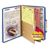 6-section Pressboard Top Tab Pocket-style Classification Folders With Safeshield Fasteners, 2 Dividers, Letter, Blue, 10/box 6-section Pressboard Top Tab Pocket-style Classification Folders With Safeshield Fasteners, 2 Dividers, Letter, Blue, 10/box