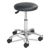 Height-adjustable Lab Stool, Backless, Supports Up To 250 Lb, 16" To 21" Seat Height, Black Seat, Chrome Base Height-adjustable Lab Stool, Backless, Supports Up To 250 Lb, 16" To 21" Seat Height, Black Seat, Chrome Base