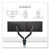 Platinum Series Dual Monitor Arm For 27" Monitors, 360 Deg Rotation, +85 Deg/-20 Deg Tilt, 360 Deg Pan, Black, Supports 20 Lb