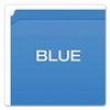 Double-ply Reinforced Top Tab Colored File Folders, Straight Tabs, Letter Size, 0.75" Expansion, Blue, 100/box