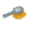 Long Handle Scrub, Yellow Synthetic Bristles, 8" Brush, 8" Gray Plastic Handle