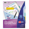 Write And Erase Corner Lock Big Tab Durable Plastic Dividers, 3-hold Punched, 5-tab, 11 X 8.5, Assorted, 1 Set Write And Erase Corner Lock Big Tab Durable Plastic Dividers, 3-hold Punched, 5-tab, 11 X 8.5, Assorted, 1 Set