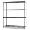 Ba Plus Wire Shelving Kit, 4 Shelves, 72" X 18" X 72", Black Anthracite Plus