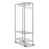 Wire Shelving Garment Rack, 30 Garments, 36w X 18d X 75h, Silver Wire Shelving Garment Rack, 30 Garments, 36w X 18d X 75h, Silver