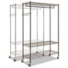 Wire Shelving Garment Rack, 30 Garments, 36w X 18d X 75h, Silver Wire Shelving Garment Rack, 30 Garments, 36w X 18d X 75h, Silver