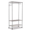 Wire Shelving Garment Rack, 30 Garments, 36w X 18d X 75h, Silver Wire Shelving Garment Rack, 30 Garments, 36w X 18d X 75h, Silver