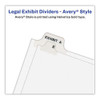 Preprinted Legal Exhibit Side Tab Index Dividers, Avery Style, 10-tab, 70, 11 X 8.5, White, 25/pack, (1070) Preprinted Legal Exhibit Side Tab Index Dividers, Avery Style, 10-tab, 70, 11 X 8.5, White, 25/pack, (1070)