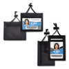Id Badge Holders With Convention Neck Pouch, Horizontal, Black/clear 5" X 4.25" Holder, 2.75" X 4" Insert, 48" Cord, 12/pack Id Badge Holders With Convention Neck Pouch, Horizontal, Black/clear 5" X 4.25" Holder, 2.75" X 4" Insert, 48" Cord, 12/pack
