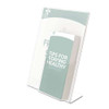 Superior Image Slanted Sign Holder With Front Pocket, 9w X 4.5d X 10.75h, Clear Superior Image Slanted Sign Holder With Front Pocket, 9w X 4.5d X 10.75h, Clear