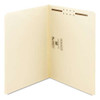 Top Tab Fastener Folders, Straight Tab, 1 Fastener, Letter Size, 11-pt Manila Exterior, 50/box