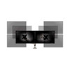 Easy-adjust Desk Dual Arm Mount For 27" Monitors, 360 Deg Rotation, +90/-15 Deg Tilt, 360 Deg Pan, Silver, Supports 20 Lb Easy-adjust Desk Dual Arm Mount For 27" Monitors, 360 Deg Rotation, +90/-15 Deg Tilt, 360 Deg Pan, Silver, Supports 20 Lb