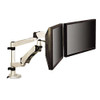 Easy-adjust Desk Dual Arm Mount For 27" Monitors, 360 Deg Rotation, +90/-15 Deg Tilt, 360 Deg Pan, Silver, Supports 20 Lb Easy-adjust Desk Dual Arm Mount For 27" Monitors, 360 Deg Rotation, +90/-15 Deg Tilt, 360 Deg Pan, Silver, Supports 20 Lb