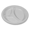 Plastic Dinnerware, Compartment Plates, 9" Dia, White, 125/pack Plastic Dinnerware, Compartment Plates, 9" Dia, White, 125/pack