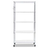 5-shelf Wire Shelving Kit With Casters And Shelf Liners, 36w X 18d X 72h, Silver 5-shelf Wire Shelving Kit With Casters And Shelf Liners, 36w X 18d X 72h, Silver