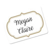 Flexible Adhesive Name Badge Labels, 3 3/8 X 2 1/3, White/gold Border, 120/pk Flexible Adhesive Name Badge Labels, 3 3/8 X 2 1/3, White/gold Border, 120/pk