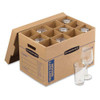 Smoothmove Kitchen Moving Kit, Medium, Half Slotted Container (hsc), 18.5" X 12.25" X 12", Brown Kraft/blue