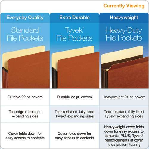 Buy Heavy-duty File Pockets, 7" Expansion, Legal Size, Redrope, 5/box ...