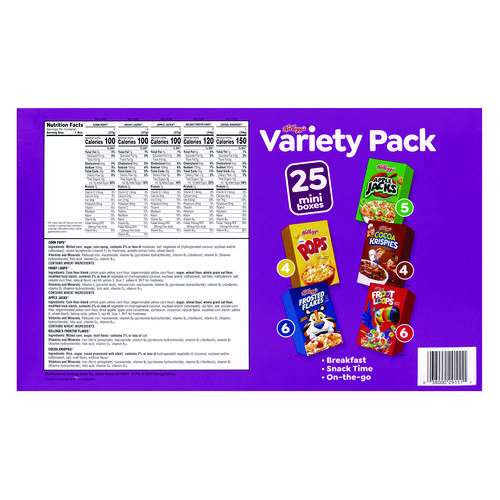 Cartons Assorted Buy Cereal Assortment Pack, Assorted Flavors, Single Serve Box, 25 ...