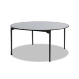 Maxx Legroom Wood Folding Table, Round Top, 60" Dia X 29.5"h, Gray/charcoal