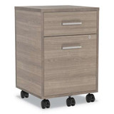 Urban Mobile File Pedestal, Left Or Right, 2-drawers: Box/file, Legal/a4, Natural Walnut, 16" X 15.25" X 23.75"