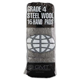 Industrial-quality Steel Wool Hand Pads, #4 Extra Coarse, Steel Gray, 16 Pads/sleeve, 12 Sleeves/carton Industrial-quality Steel Wool Hand Pads, #4 Extra Coarse, Steel Gray, 16 Pads/sleeve, 12 Sleeves/carton