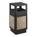 Canmeleon Ash/trash Receptacle, Square, Aggregate/polyethylene, 15 Gal, Black