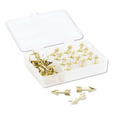 Fashion Push Pins, Steel, Gold, 3/8", 36/pack