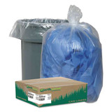 Linear Low Density Clear Recycled Can Liners, 33 Gal, 1.25 Mil, 33" X 39", Clear, 100/carton